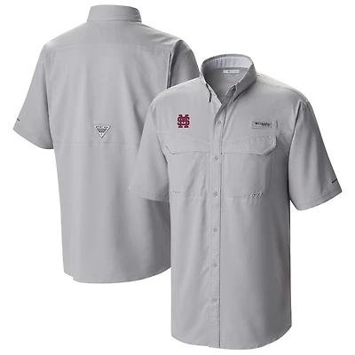 Men's Columbia  Gray Mississippi State Bulldogs Low Drag Offshore Omni-Wick Button-Up Shirt