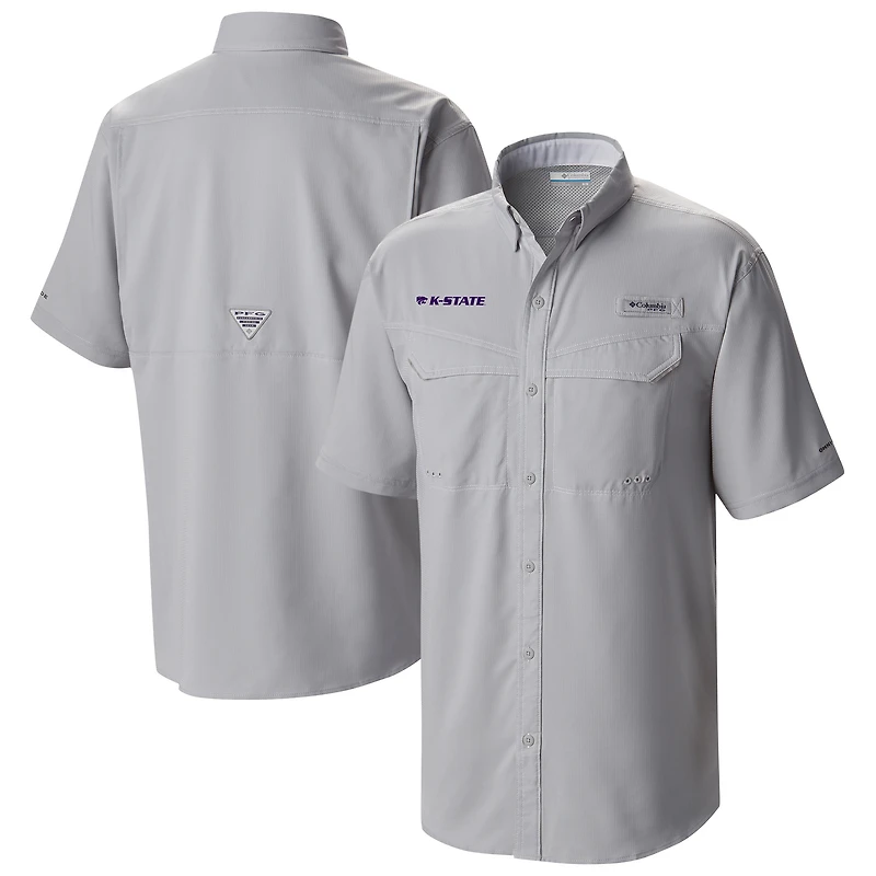 Men's Columbia Gray Kansas State Wildcats Low Drag Offshore Omni-Wick Button-Up Shirt