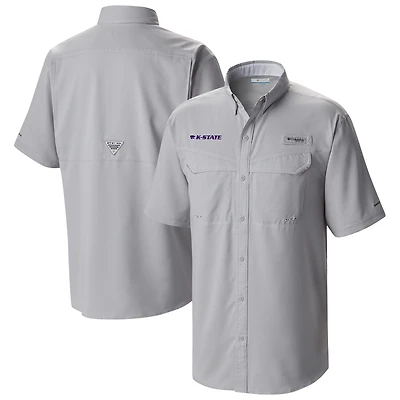 Men's Columbia  Gray Kansas State Wildcats Low Drag Offshore Omni-Wick Button-Up Shirt