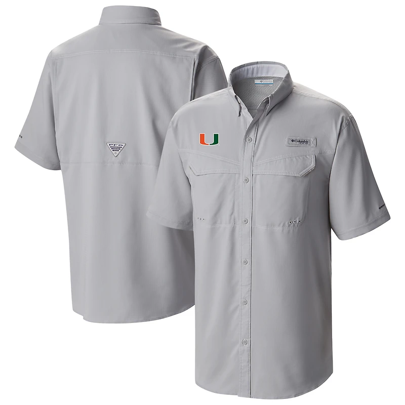 Men's Columbia  Gray Miami Hurricanes Low Drag Offshore Omni-Wick Button-Up Shirt