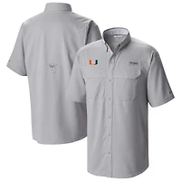 Men's Columbia  Gray Miami Hurricanes Low Drag Offshore Omni-Wick Button-Up Shirt