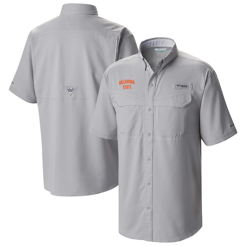 Men's Columbia Gray Oklahoma State Cowboys Low Drag Offshore Omni-Wick Button-Up Shirt