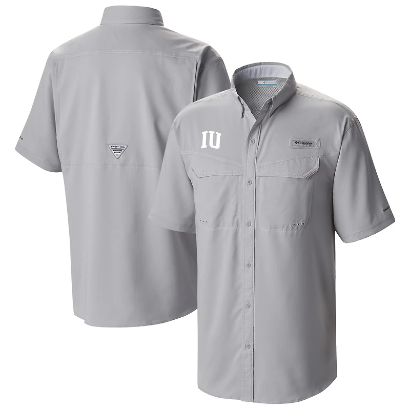 Men's Columbia  Gray Indiana Hoosiers Low Drag Offshore Omni-Wick Button-Up Shirt