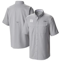 Men's Columbia  Gray Indiana Hoosiers Low Drag Offshore Omni-Wick Button-Up Shirt