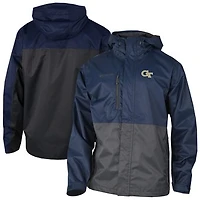 Men's Columbia  Navy Georgia Tech Yellow Jackets Hikebound Omni-Tech Full-Zip Rain Jacket