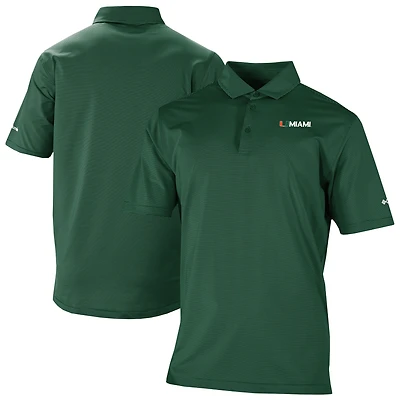 Men's Columbia Green Miami Hurricanes Double Hit Polo