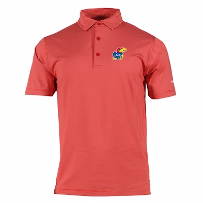 Men's Columbia Red Kansas Jayhawks Double Hit Polo