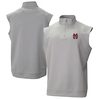 Men's Columbia Gray Mississippi State Bulldogs Omni-Wick Wickhams Hills Quarter-Zip Vest
