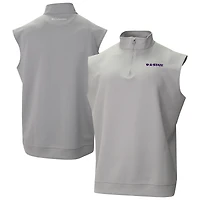 Men's Columbia Gray Kansas State Wildcats Omni-Wick Wickhams Hills Quarter-Zip Vest