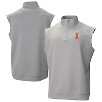 Men's Columbia Gray Oklahoma State Cowboys Omni-Wick Wickhams Hills Quarter-Zip Vest