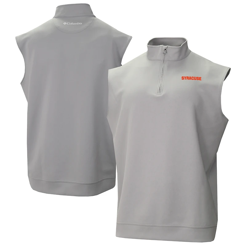 Men's Columbia Gray Syracuse Orange Omni-Wick Wickhams Hills Quarter-Zip Vest