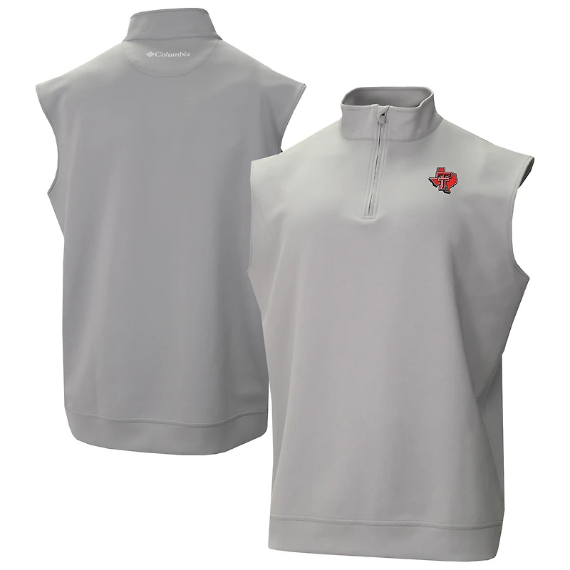 Men's Columbia Gray Texas Tech Red Raiders Omni-Wick Wickhams Hills Quarter-Zip Vest