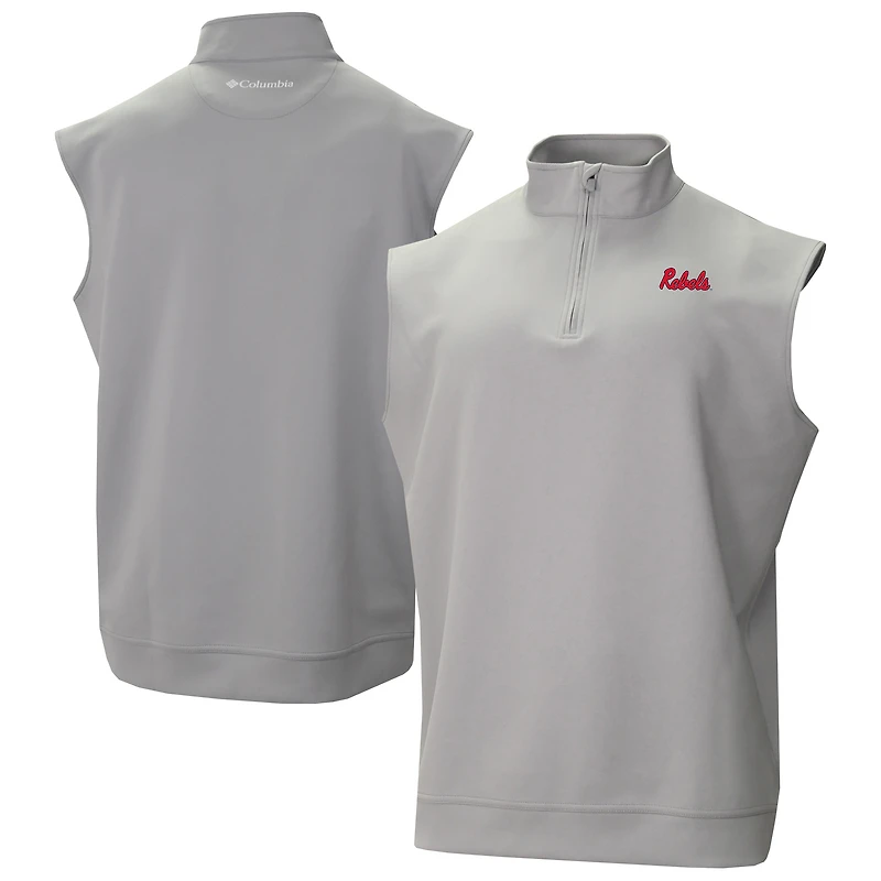Men's Columbia Gray Ole Miss Rebels Omni-Wick Wickhams Hills Quarter-Zip Vest