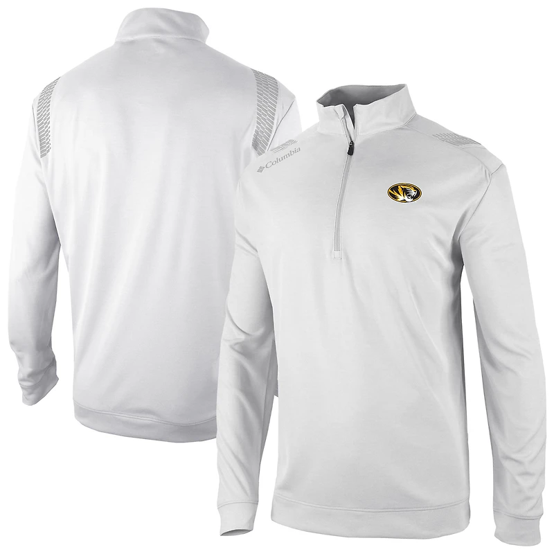 Men's Columbia White Missouri Tigers Omni-Wick Oakland Downs Quarter-Zip Top
