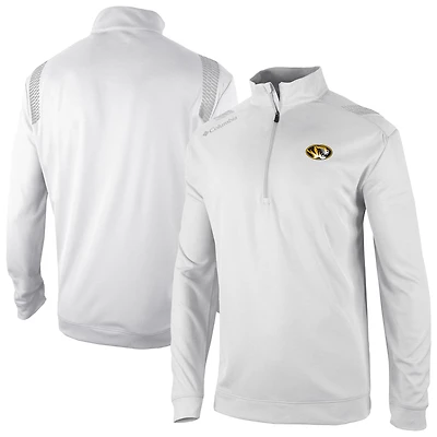 Men's Columbia White Missouri Tigers Omni-Wick Oakland Downs Quarter-Zip Top