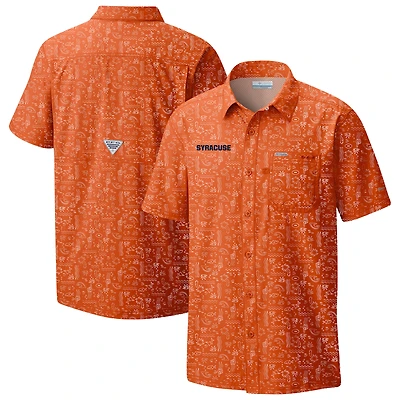 Men's Columbia Orange Syracuse Orange Super Slack Tide Omni-Wick Button-Up Shirt