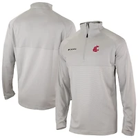 Men's Columbia Gray Washington State Cougars Omni-Wick Raglan Rockin' It Quarter-Zip Top