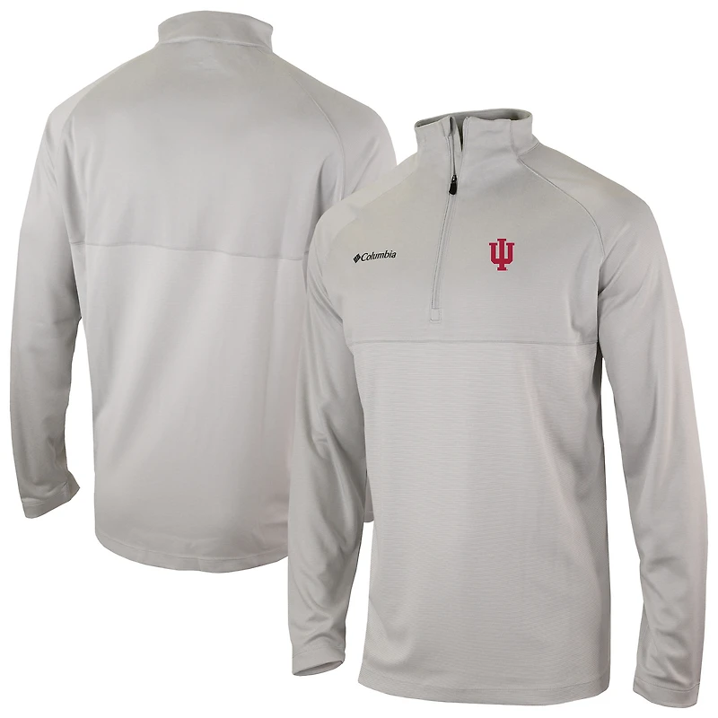 Men's Columbia Gray Indiana Hoosiers Omni-Wick Raglan Rockin' It Quarter-Zip Top