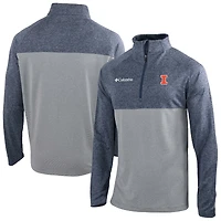 Men's Columbia Navy Illinois Fighting Illini Omni-Wick Raglan Rockin' It Quarter-Zip Top
