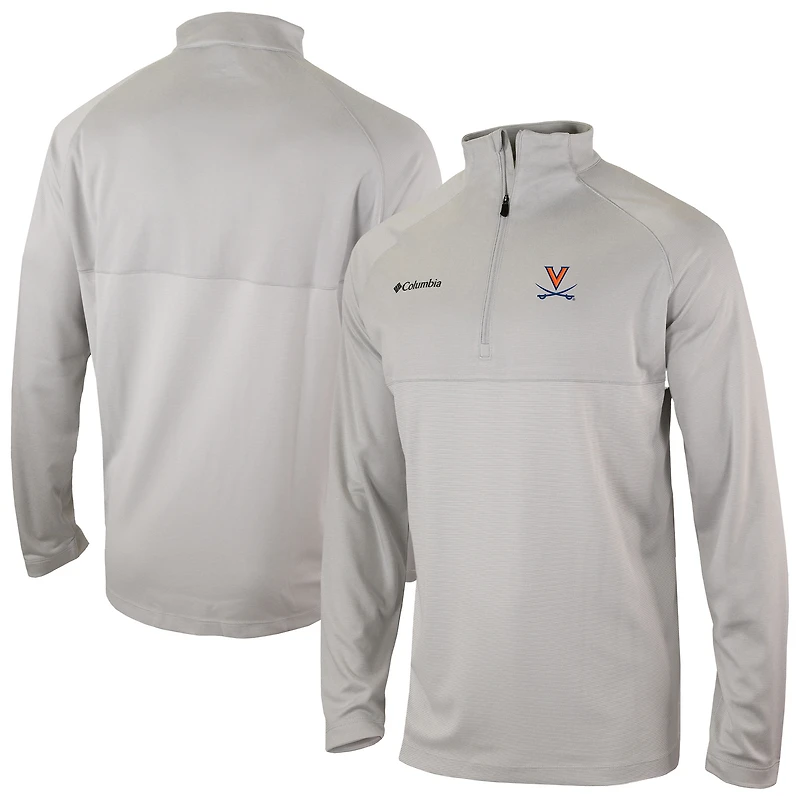 Men's Columbia Gray Virginia Cavaliers Omni-Wick Raglan Rockin' It Quarter-Zip Top