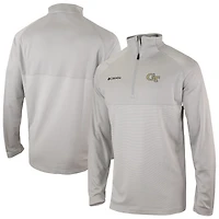 Men's Columbia Gray Georgia Tech Yellow Jackets Omni-Wick Raglan Rockin' It Quarter-Zip Top
