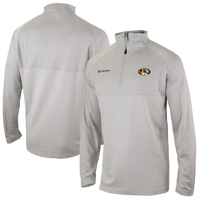 Men's Columbia Gray Missouri Tigers Omni-Wick Raglan Rockin' It Quarter-Zip Top