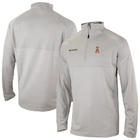 Men's Columbia Gray Oklahoma State Cowboys Omni-Wick Raglan Rockin' It Quarter-Zip Top