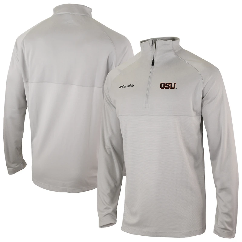 Men's Columbia Gray Oregon State Beavers Omni-Wick Raglan Rockin' It Quarter-Zip Top