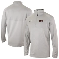 Men's Columbia Gray Oregon State Beavers Omni-Wick Raglan Rockin' It Quarter-Zip Top