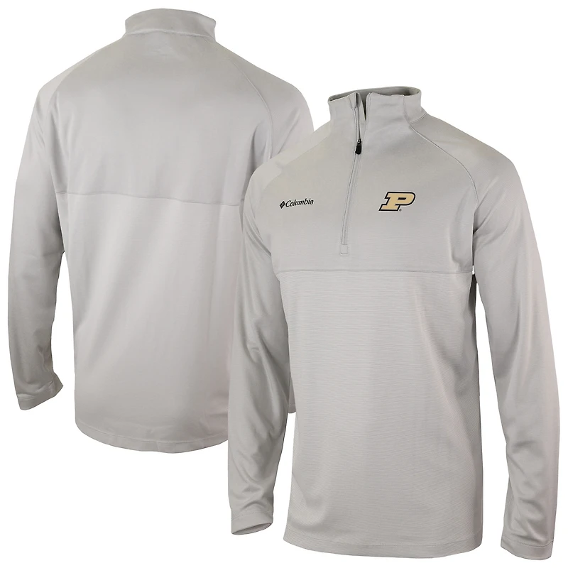 Men's Columbia Gray Purdue Boilermakers Omni-Wick Raglan Rockin' It Quarter-Zip Top