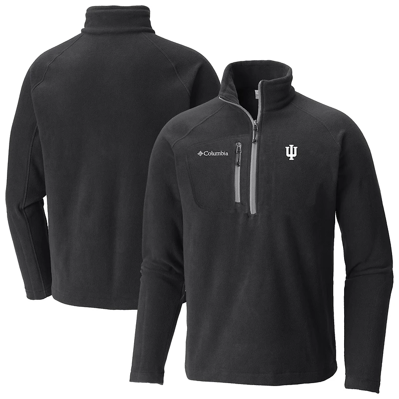 Men's Columbia Black Indiana Hoosiers Fast Trek III Half-Zip Fleece Jacket