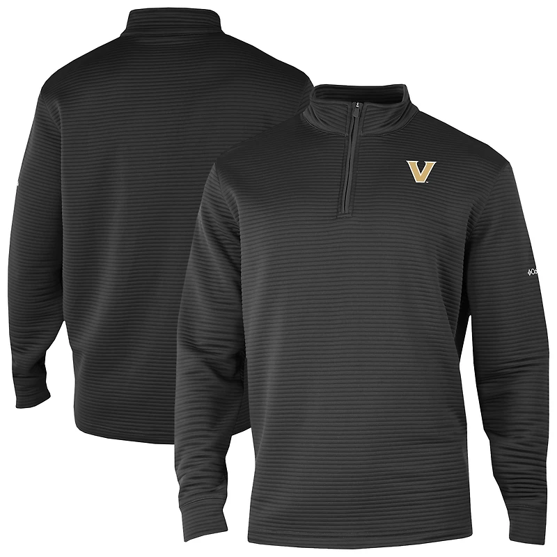 Men's Columbia Black Vanderbilt Commodores Omni-Wick Pack It Up Quarter-Zip Top