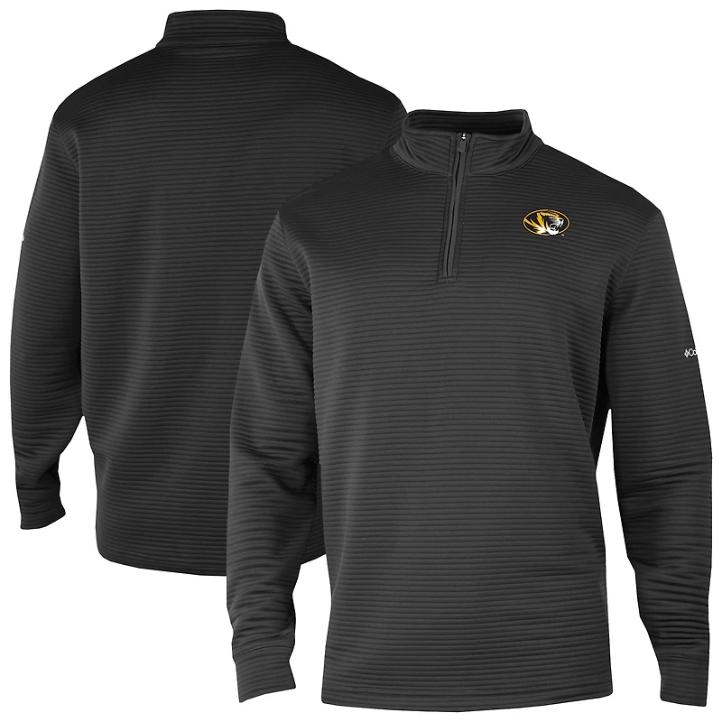 Men's Columbia Black Missouri Tigers Omni-Wick Pack It Up Quarter-Zip Top