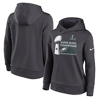 Women's Nike Anthracite Philadelphia Eagles Super Bowl LIX Champions Locker Room Trophy Collection Club Fleece Pullover Hoodie