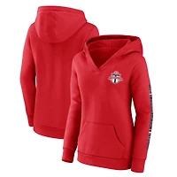 Women's Fanatics Red Toronto FC Scarf Sleeve V-Neck Pullover Hoodie