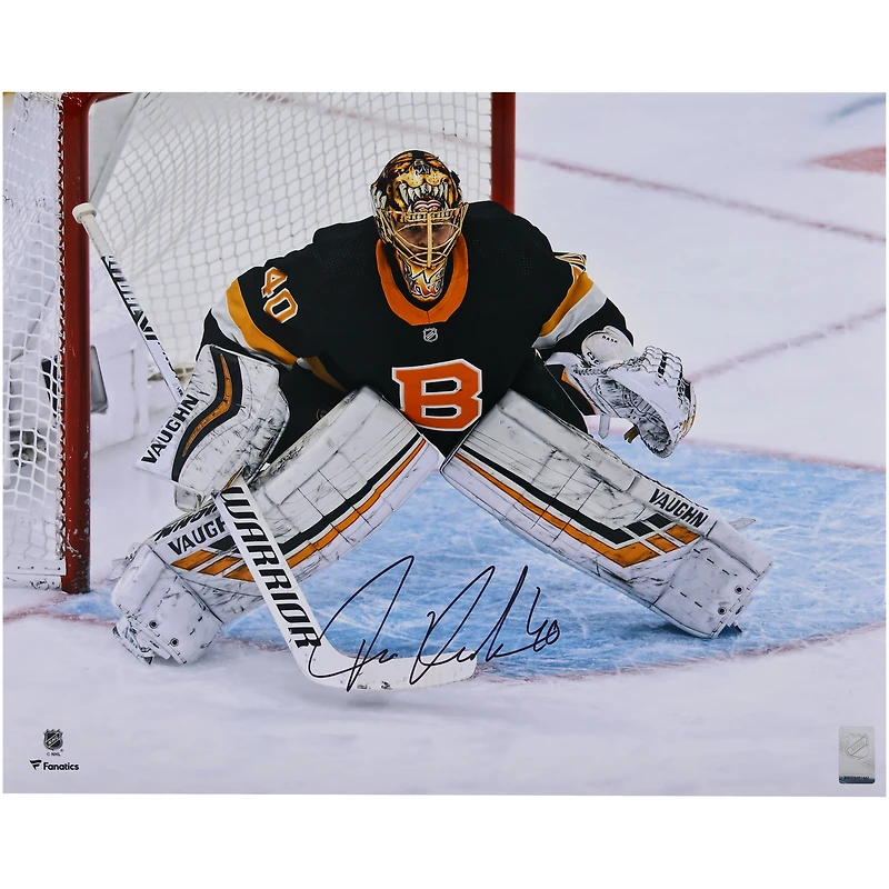 Tuukka Rask Boston Bruins Autographed 16" x 20" Black Alternate Jersey In Net Photograph
