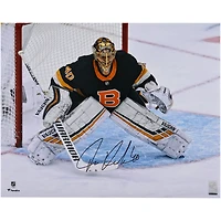 Tuukka Rask Boston Bruins Autographed 16" x 20" Black Alternate Jersey In Net Photograph