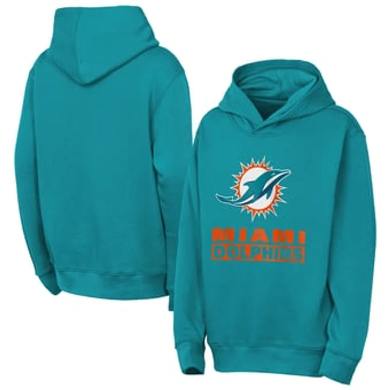 Youth Outerstuff  Aqua Miami Dolphins Back to Basics Hoodie