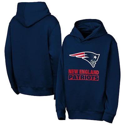 Youth Outerstuff Navy New England Patriots Back to Basics Hoodie