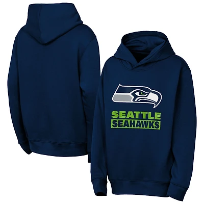 Youth Outerstuff College Navy Seattle Seahawks Back to Basics Hoodie