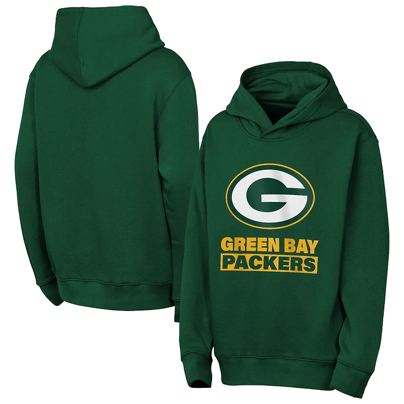 Youth Outerstuff Green Green Bay Packers Back to Basics Hoodie