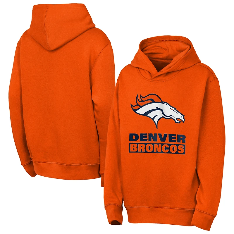 Youth Outerstuff  Orange Denver Broncos Back to Basics Hoodie
