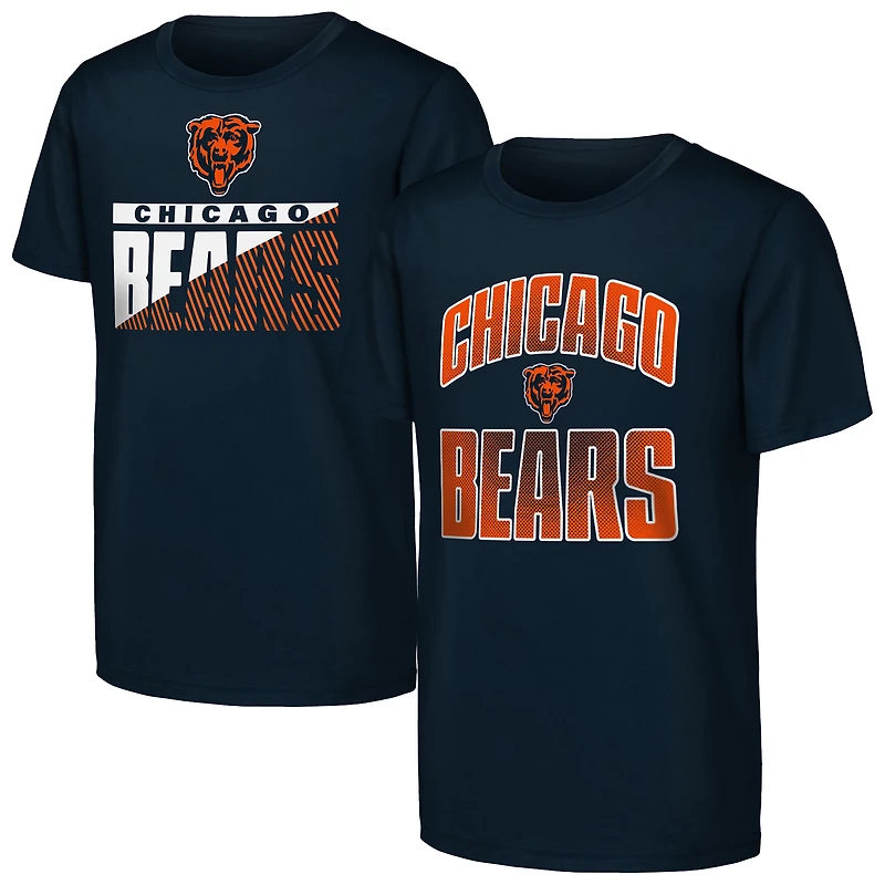 Youth Outerstuff  Navy Chicago Bears Never Quit 2-Pack T-Shirt Set