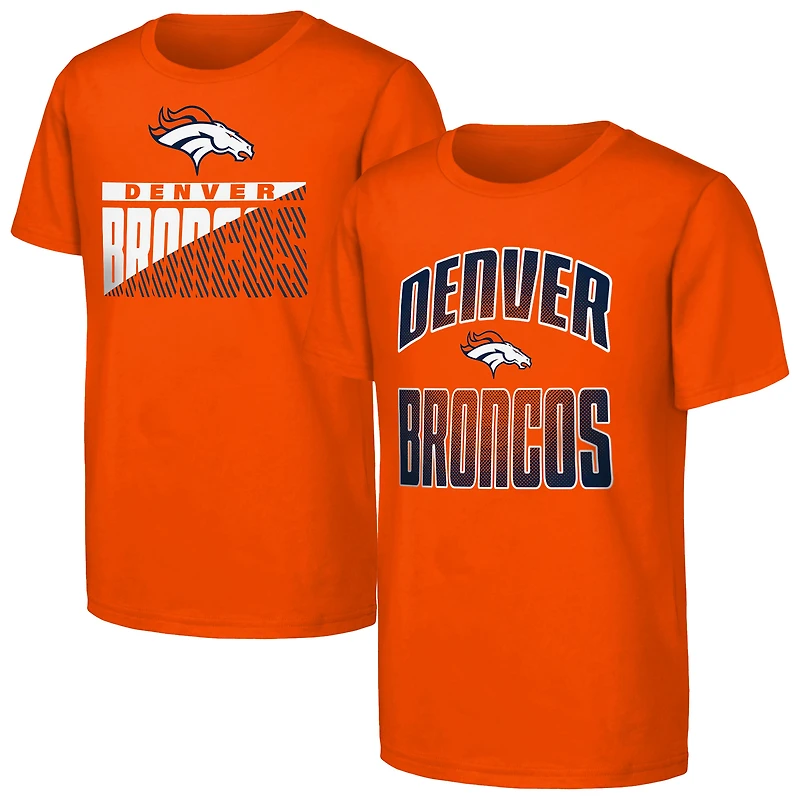 Youth Outerstuff  Orange Denver Broncos Never Quit 2-Pack T-Shirt Set