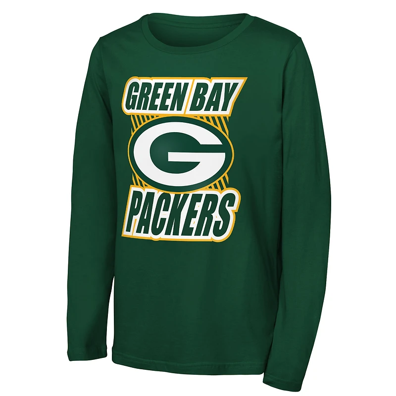 Youth Outerstuff Green Green Bay Packers Never Settle Long Sleeve T-Shirt