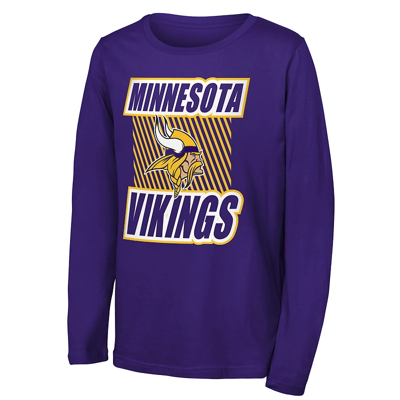 Youth Outerstuff Purple Minnesota Vikings Never Settle Long Sleeve T-Shirt