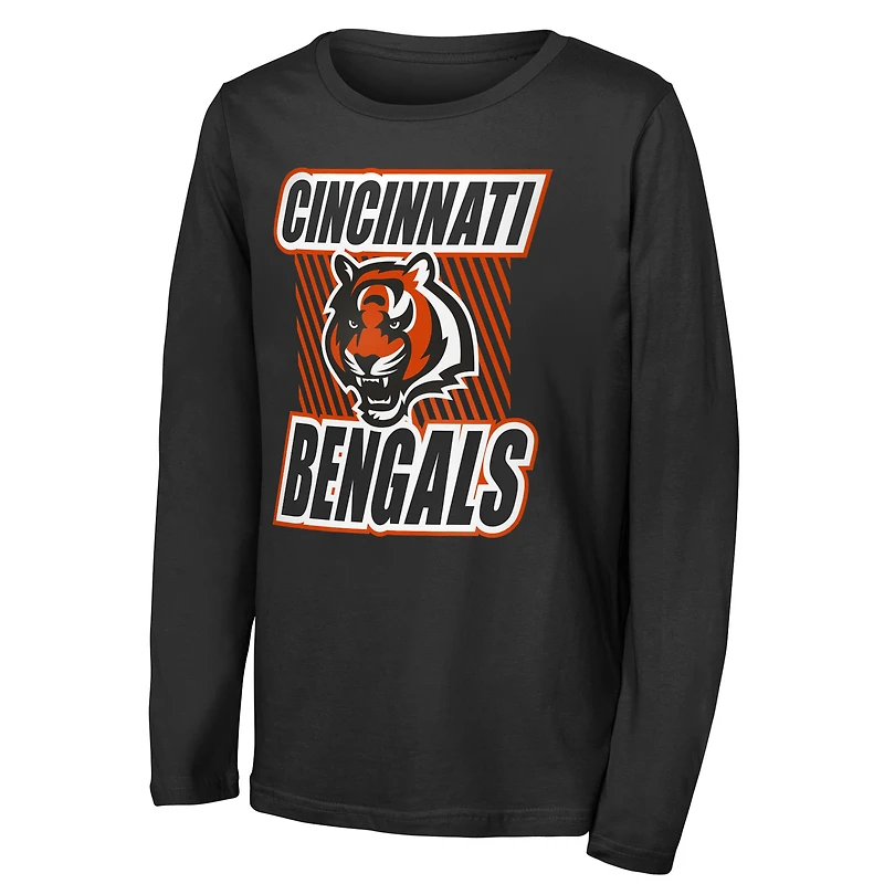 Youth Outerstuff Black Cincinnati Bengals Never Settle Long Sleeve T-Shirt