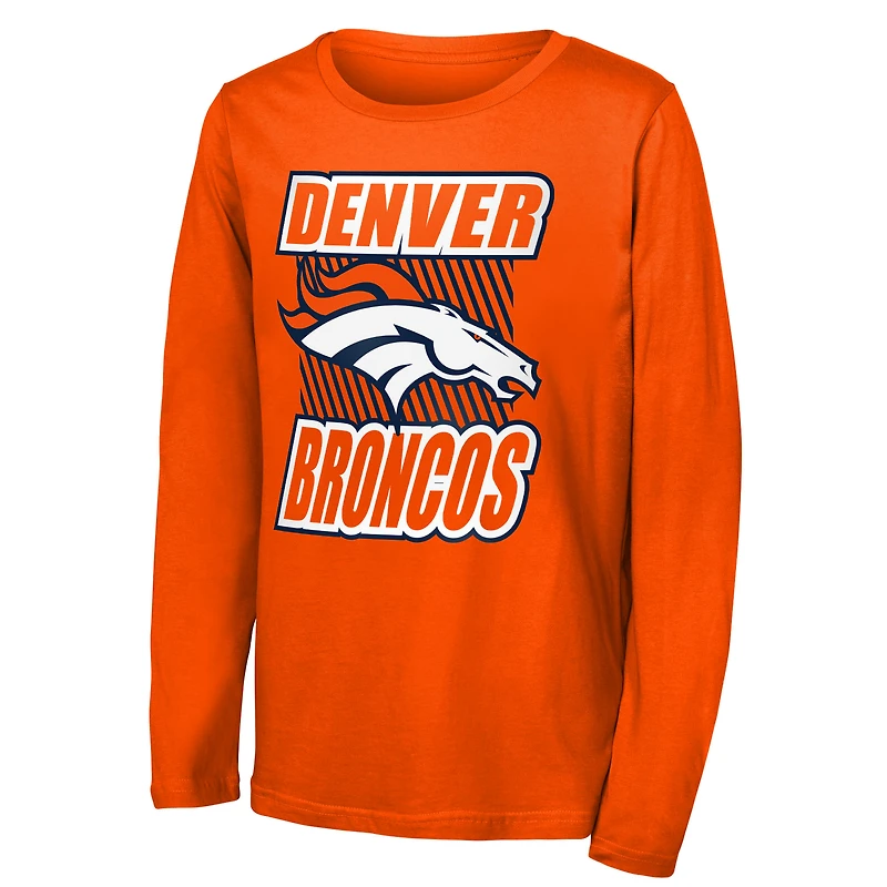 Youth Outerstuff Orange Denver Broncos Never Settle Long Sleeve T-Shirt