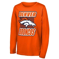 Youth Outerstuff Orange Denver Broncos Never Settle Long Sleeve T-Shirt