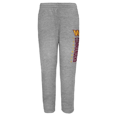 Youth Outerstuff Heather Gray Washington Commanders Run Hard Fleece Sweatpants